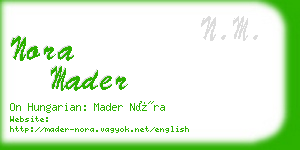 nora mader business card